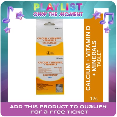 CALCIUMADE - Calcium + Vitamin D3 + Minerals 12 Tablets