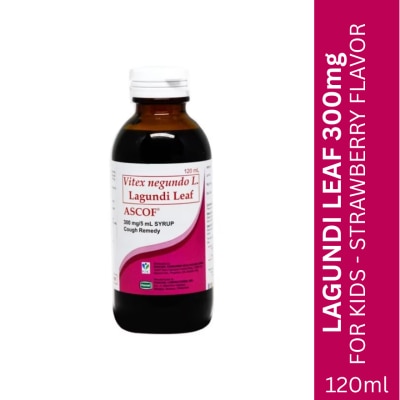 ASCOF Lagundi for Kids 300mg/5mL Strawberry-Flavored Syrup 120mL