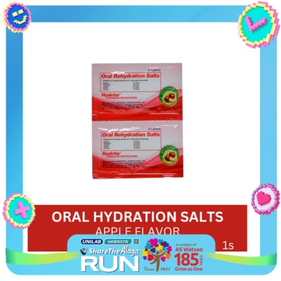 HYDRITE Sodium Chloride + Trisodium citrate dihydrate + Potassium Chloride + Anhydrous glucose Apple Reformulated Granules Sachet x 1Sachet