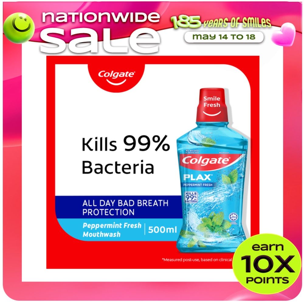 Plax Peppermint Fresh Mouthwash 500ml