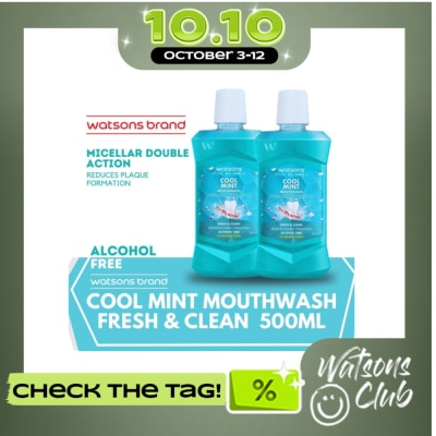 WATSONS Cool Mint Mouthwash Alcohol Free 500ml image