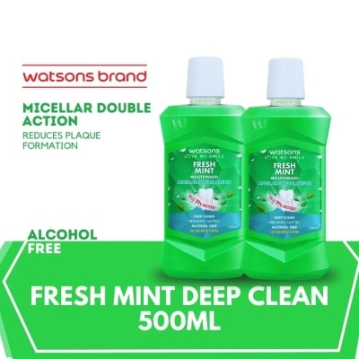WATSONS Fresh Mint Mouthwash 500ml