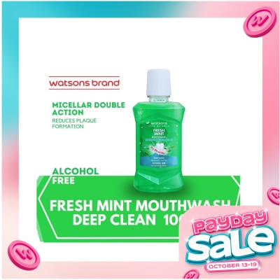 WATSONS Fresh Mint Mouthwash Deep Clean 100ml image