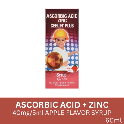 CEELIN Ascorbic Acid Zinc 100 mg/10 mg/5 mL Syrup 60 mL