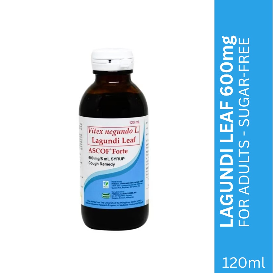 Lagundi for Adults 600mg/5mL Sugar-Free Syrup 120mL Bottle