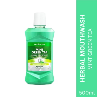 WATSONS Mint Green Tea Herbal Mouthwash 500ml
