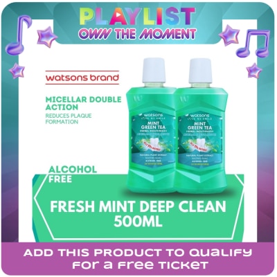 WATSONS - Mint Green Tea Herbal Mouthwash 500ml
