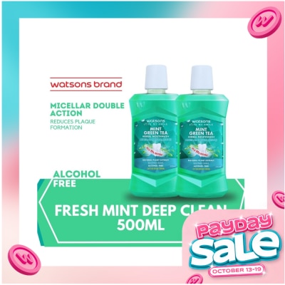 WATSONS Mint Green Tea Herbal Mouthwash 500ml image