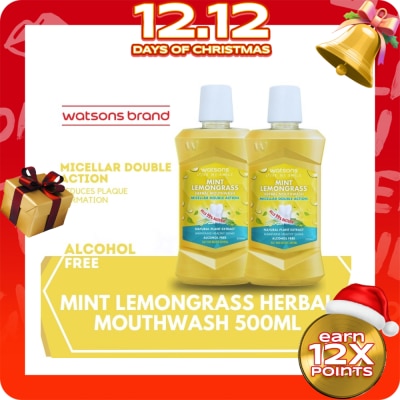 WATSONS Mint Lemongrass Herbal Mouthwash 500ml