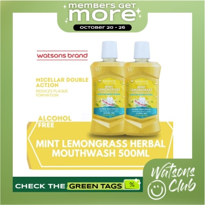 WATSONS Mint Lemongrass Herbal Mouthwash 500ml image