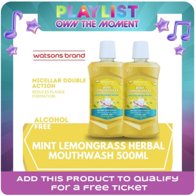 WATSONS - Mint Lemongrass Herbal Mouthwash 500ml