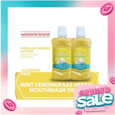 WATSONS Mint Lemongrass Herbal Mouthwash 500ml image