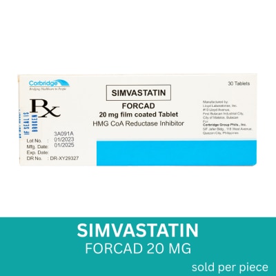 FORCAD Forcad Simvastatin 20mg 1 Tablet [Prescription Required]