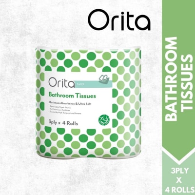 ORITA - 3-ply 4 Rolls Bathroom Tissue