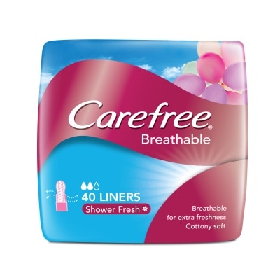 CAREFREE Carefree Breathable Panty Liners Flats 40s - Feminine Care, Odor Control, Absorb Discharge