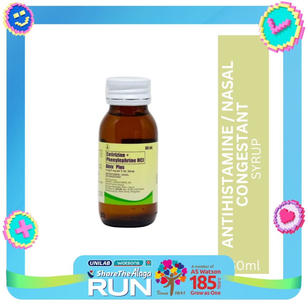 Cetirizine dihydrochloride 5mg Phenylephrine hydrochloride 5mg Syrup 60 mL