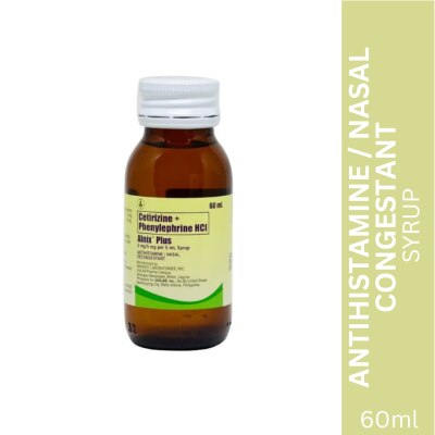 ALNIX Cetirizine dihydrochloride 5mg Phenylephrine hydrochloride 5mg Syrup 60 mL