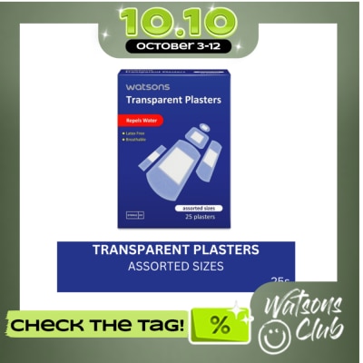 WATSONS Transparent Plaster 25s Assorted Sizes image