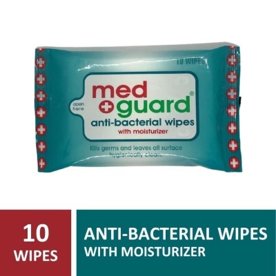 MED GUARD Anti-Bacterial Wipes with Moisturizer 10 Sheets