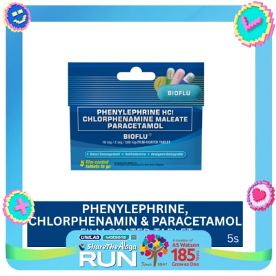 BIOFLU Bioflu Tablet 5s (Phenylephrine HCI + Chlorphenamine Maleate + Paracetamol)