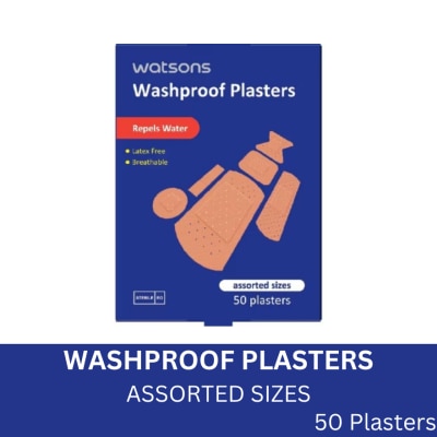 WATSONS Washproof Plasters 50s Assorted Sizes