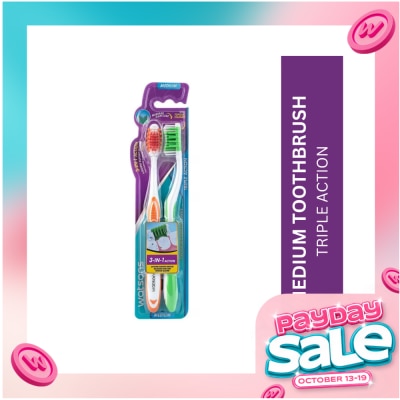 WATSONS Triple Action Toothbrush (Medium) 2 Pcs image