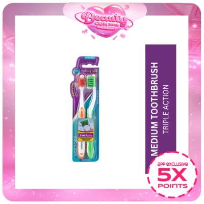 WATSONS - Triple Action Toothbrush (Medium) 2 Pcs