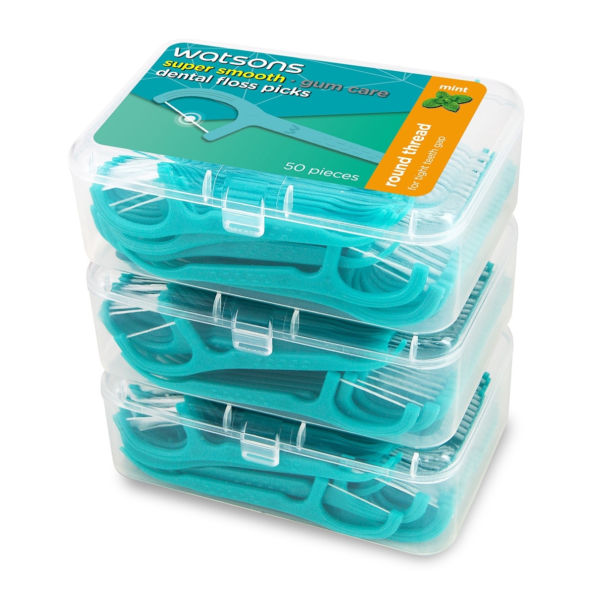 Dental Floss Round Thread Pack Mint 50s x 3 boxes