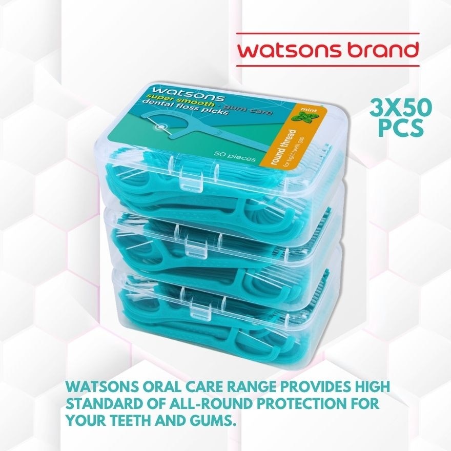 Dental Floss Round Thread Pack Mint 50s x 3 boxes