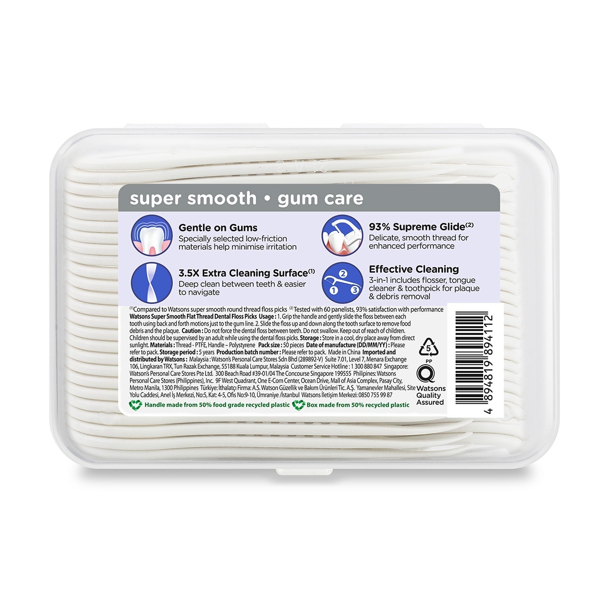Flat Thread Mint Dental Flossers Loose Box
