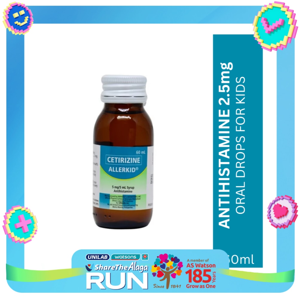 Cetirizine hydrochloride 5mg/5mL Syrup 60mL