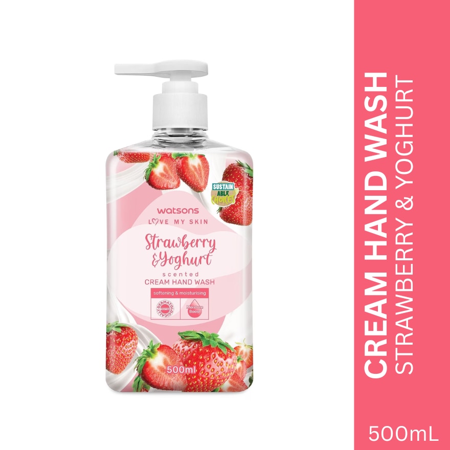 Strawberry and Yoghurt Scented Cream Hand Wash 500ml