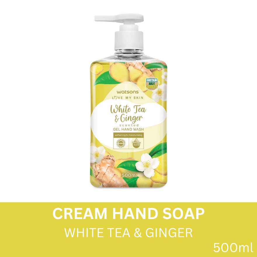 White Tea & Ginger Scented Gel Hand Wash 500ml