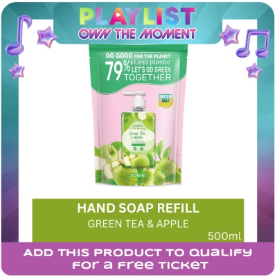 WATSONS - Green Tea and Apple Scented Hand Soap Refill 500ml