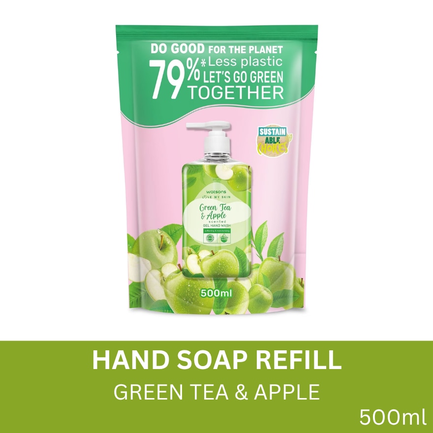 Green Tea and Apple Scented Hand Soap Refill 500ml