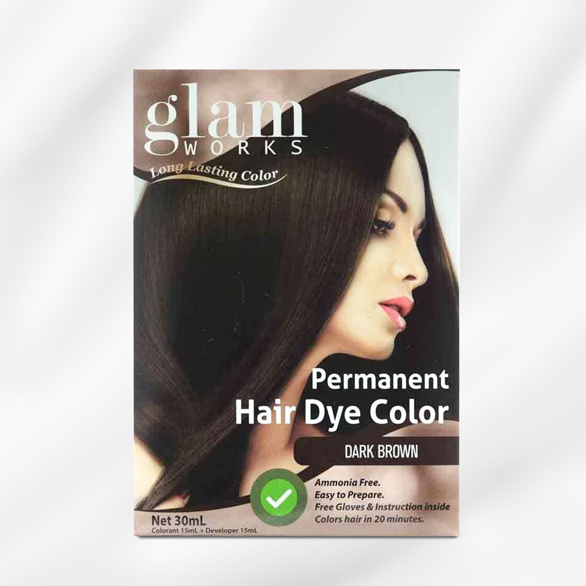 Permanent Hair Dye Color Dark Brown 30ml