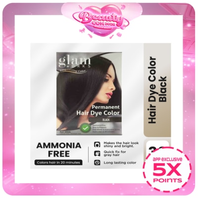 GLAMWORKS - Permanent Hair Dye Color Black 30mL
