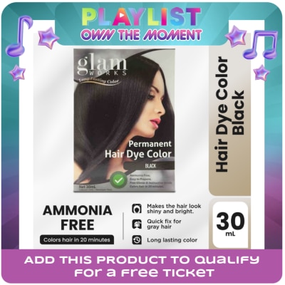 GLAMWORKS - Permanent Hair Dye Color Black 30mL