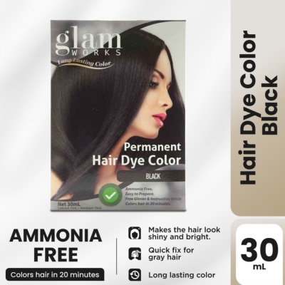 GLAMWORKS - Permanent Hair Dye Color Black 30mL