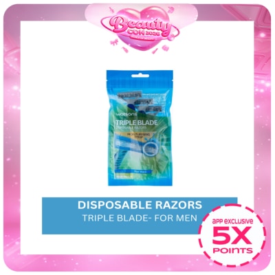 WATSONS - Triple Blade Disposable Razors For Men 3 Razors