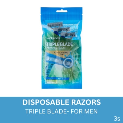 WATSONS Triple Blade Disposable Razors For Men 3 Razors
