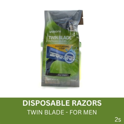 WATSONS Twin Blade Disposable Razor for Men 2s