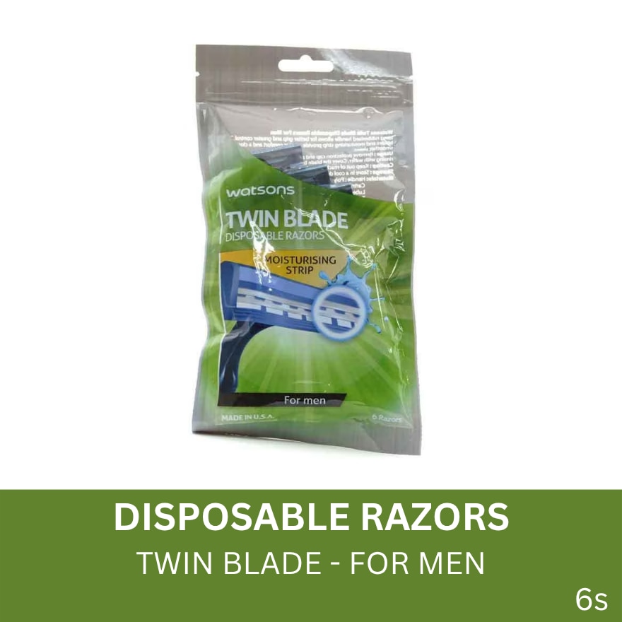 Twin Blade Disposable Razors for Men 6 Razors