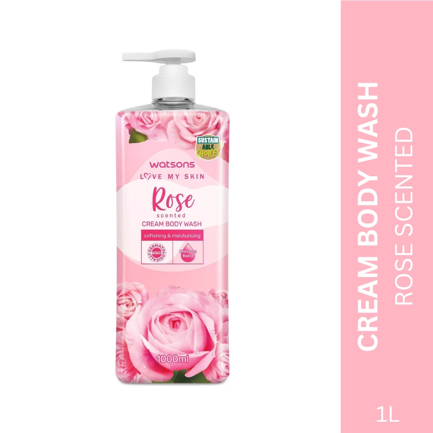 Rose Scented Cream Body Wash 1L
