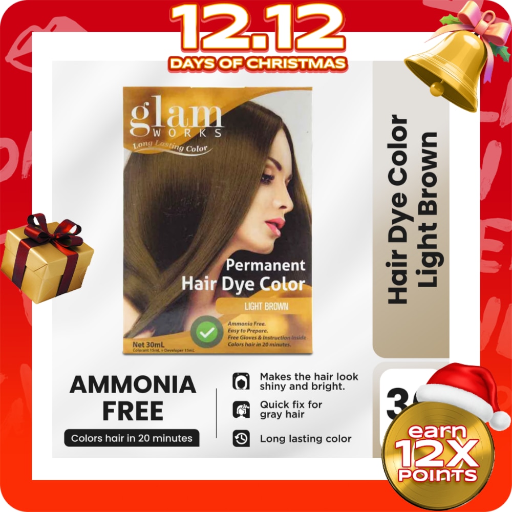 Permanent Hair Dye Color Light Brown 30mL