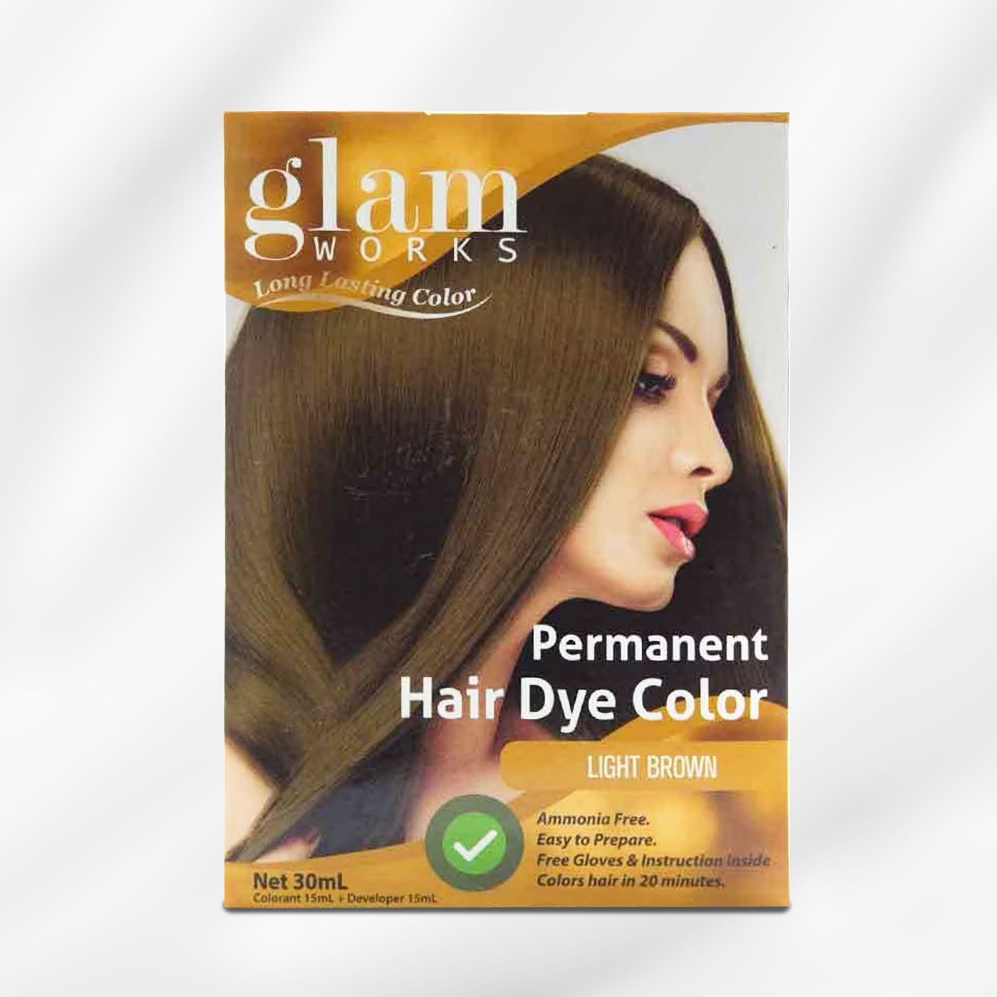 Permanent Hair Dye Color Light Brown 30mL