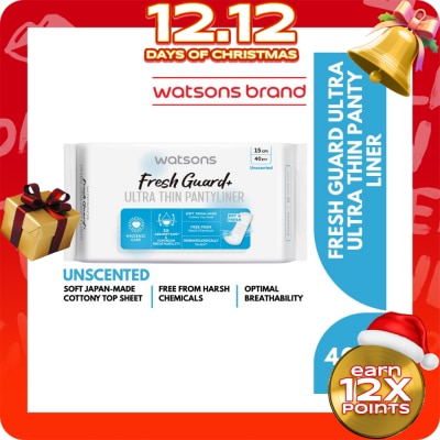 WATSONS Love My Comfy Care Ultra Thin Pantyliner Cottony Soft Unscemted 15cm 40pcs