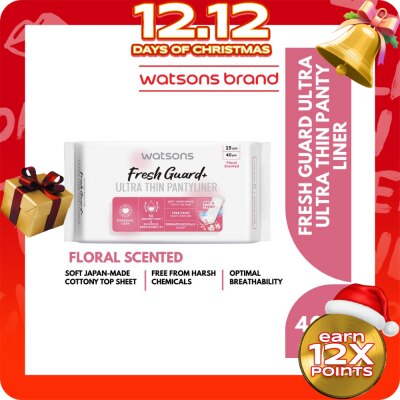 WATSONS Ultra Thin Pantyliner Cottony Soft 15cm 40pcs