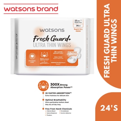 WATSONS Love My Comfy Care Ultra Thin Wings Soft Dry 23.5cm 24 pieces