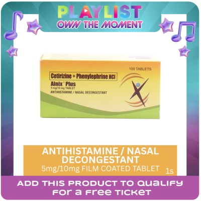 ALNIX - ALNIX Plus Cetirizine + Phenylephrine HCl 5 mg/10 mg Tablet Sold Per Piece